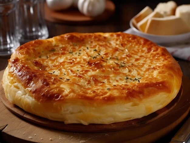 Ossetian pie Saburani with cheese Ai Generative