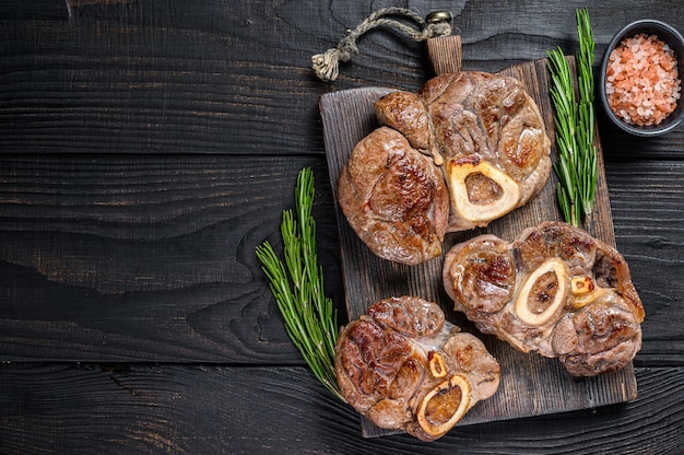 Osso buco cooked Veal shank steak,  italian ossobuco