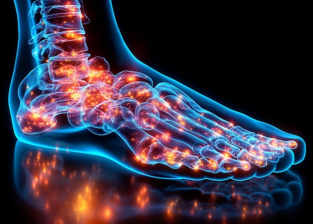 Osteoarthritis of the foot Pain and healthcare concept