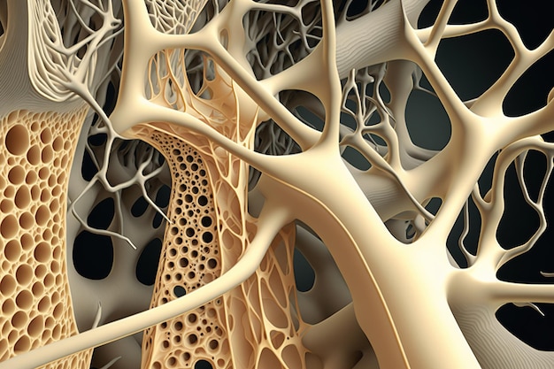 Osteoporosis bone micro structure created by generative AI