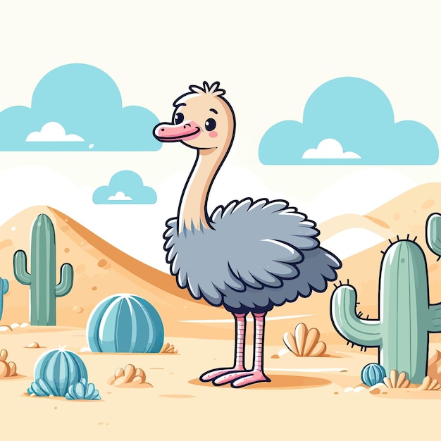 Photo ostrich in desert