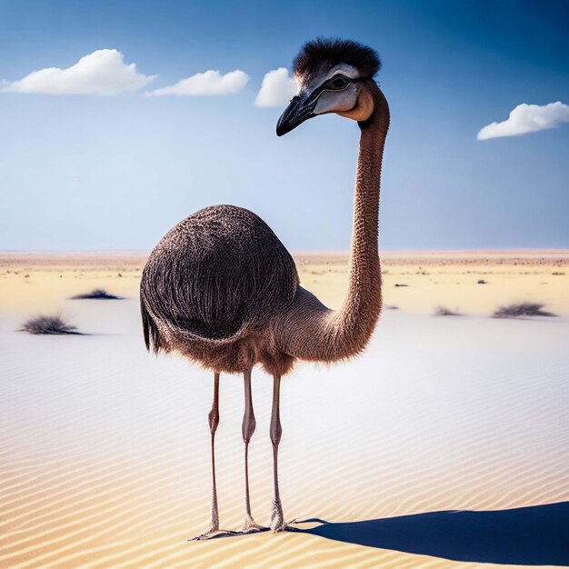 ostrich in the desert