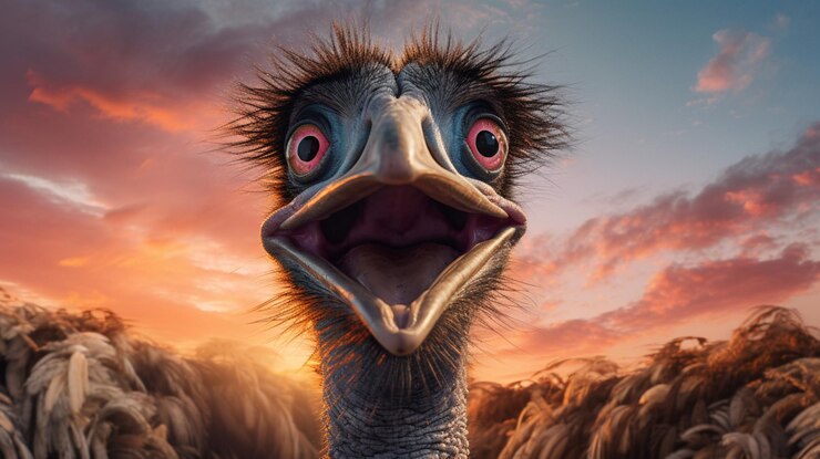 Photo ostrich high quality background