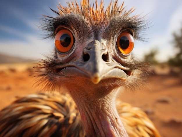 Ostrich in its Natural Habitat Wildlife Photography Generative AI