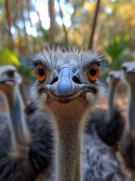 Photo ostrich looking at the camera