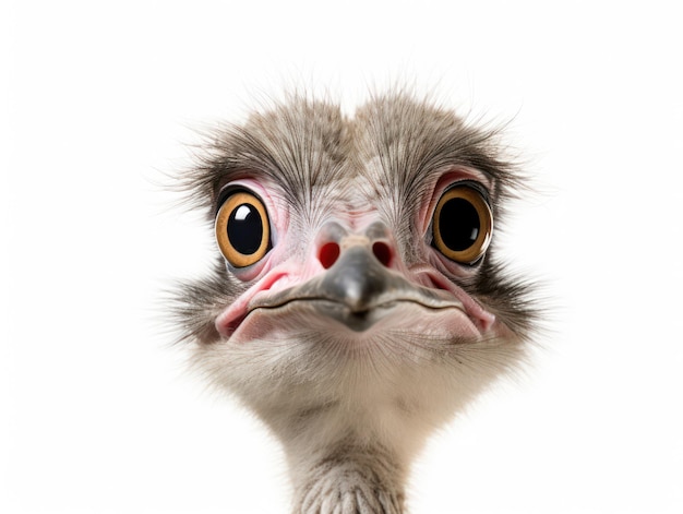 Photo ostrich studio shot isolated on clear white background generative ai