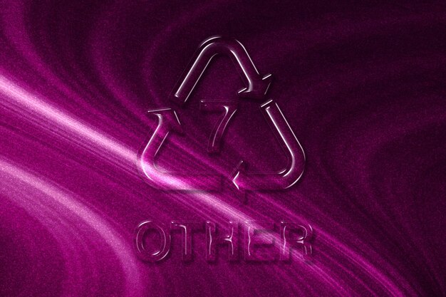 OTHER, symbool voor plastic recycling OTHER 7, magenta achtergrond