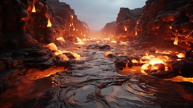 Photo otherworldly beauty of thermal vents