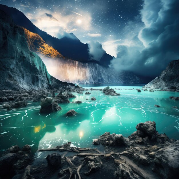 otherworldly image of Indonesia's Ijen Crater