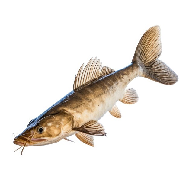 Oto Catfish isolated on white background Generative AI