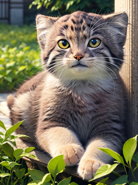 Otocolobus manul cat for mobile wallpaper