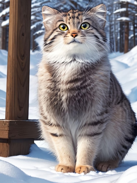 Otocolobus manul кошка для мобильных обоев