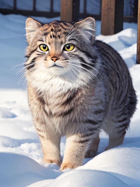 Otocolobus manul кошка для мобильных обоев