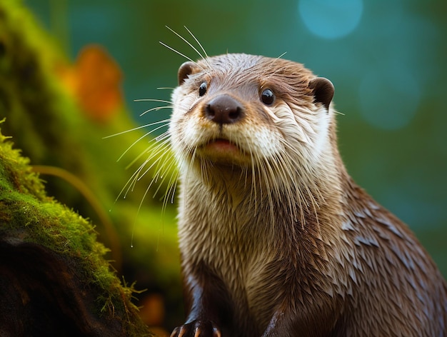 森の中のカワウソ動物