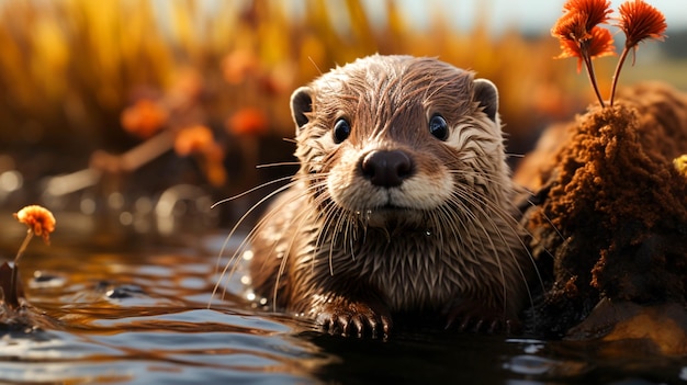 自然の中のカワウソの美しさ