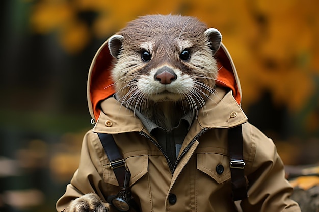 otter dressed like investigator AI generated