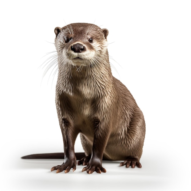 Otter geïsoleerd op een witte achtergrond