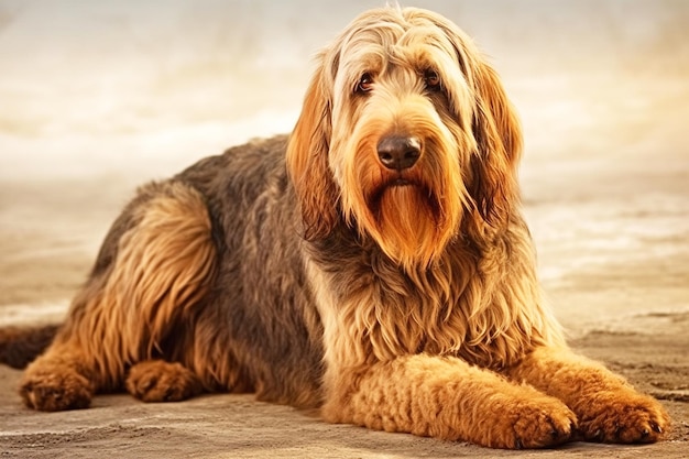 Otter Hound purebred beautiful breed of dog background nature