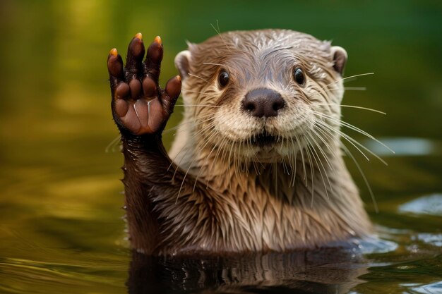 Otter in het water