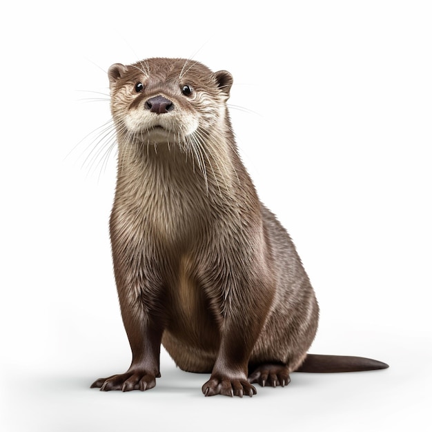 Otter isolated on white background