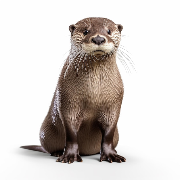 Otter isolated on white background