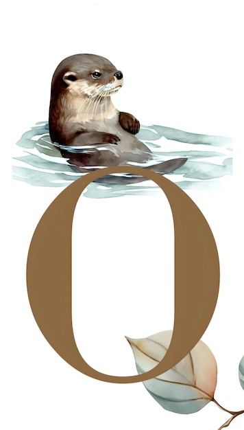 Otter part O of the Dutch animal alphabet