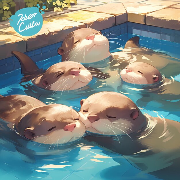 Photo otter spa delight a serene aquatic retreat