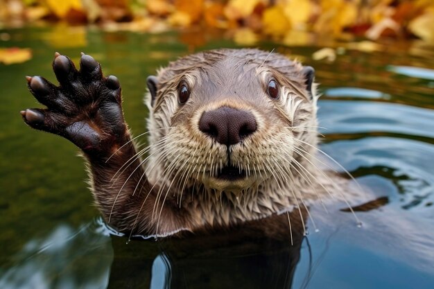 Photo otter in the water