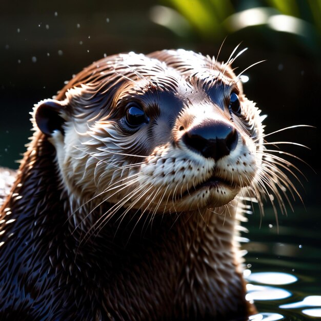 Photo otter wild animal living in nature part of ecosystem