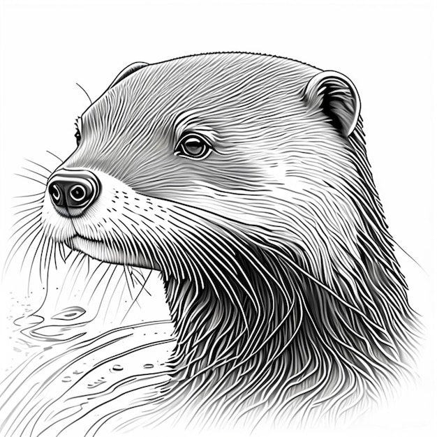 OtterColoring page for adults Coloring page for kids