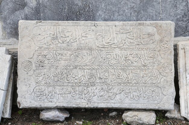 Ottomaanse tijdperk gebeeldhouwd marmer in het kasteel van Bodrum