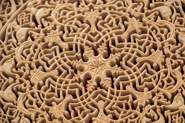 Ottoman floral patterns on wood