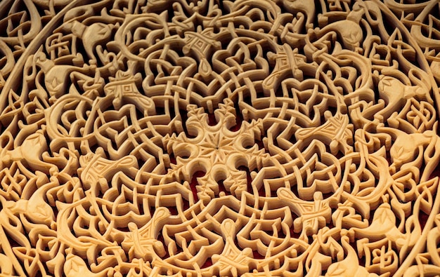 Ottoman floral patterns on wood