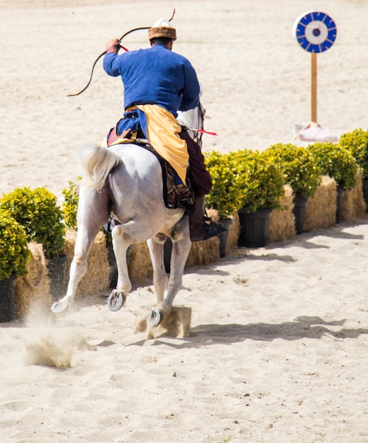 Ottoman horseman archer riding and shooting