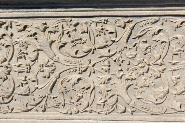 Ottoman marble carving art in floral patterns