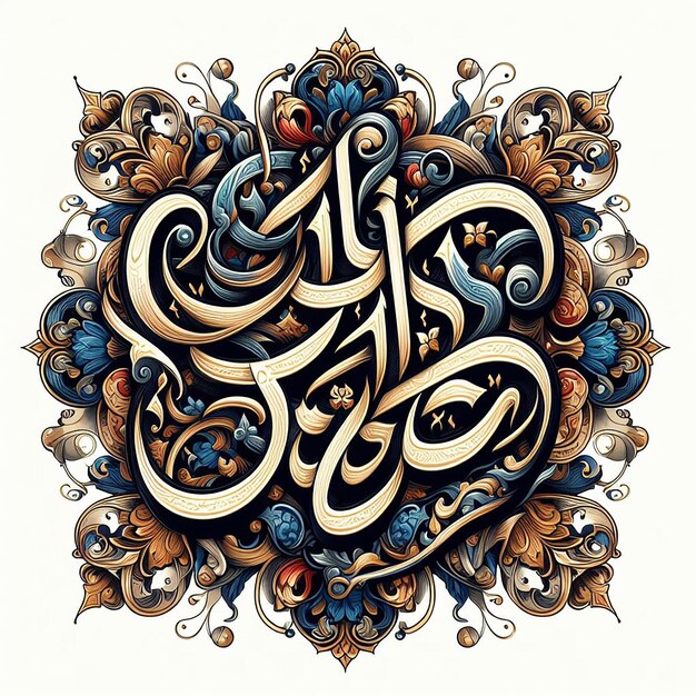 OttomanInspired Calligraphic Style for Ramadan Kareem with Curves and Flourishes