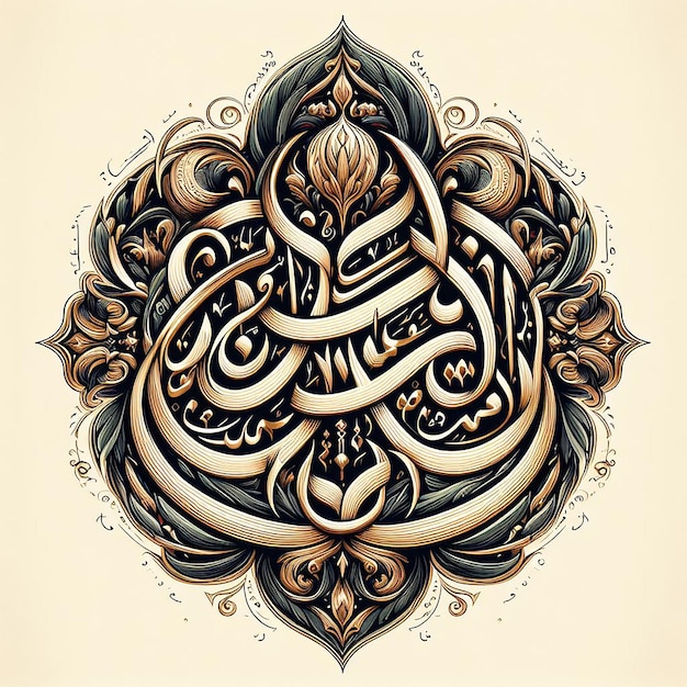 Османский каллиграфический стиль для Рамадана Карим с кривыми и цветущими