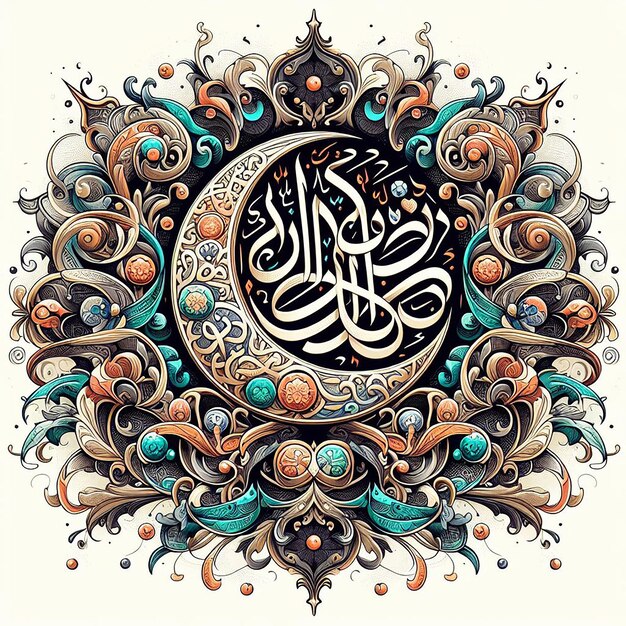 OttomanInspired Calligraphic Style for Ramadan Kareem with Curves and Flourishes