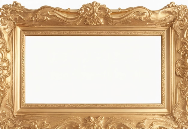 Oud antiek gouden frame op wit