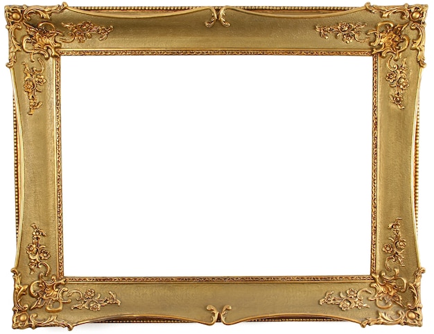 Oud antiek gouden frame over wit