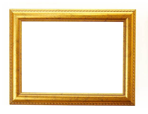 Oud antiek gouden frame over wit