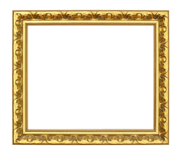 Oud antiek gouden frame over wit