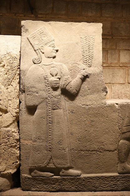 Oud beeldhouwwerk in Museum van Anatolische Beschavingen Ankara, Turkije