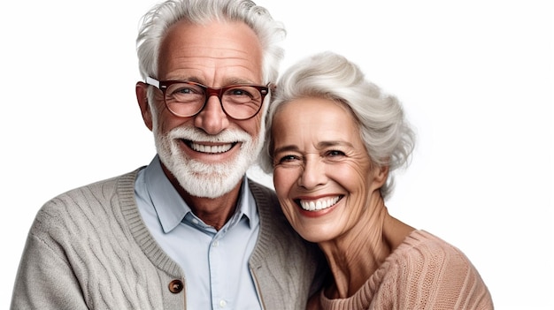oud echtpaar grootouders glimlachen gelukkig