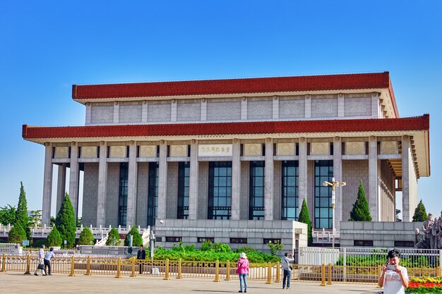 Oud gebouw, historisch en modern woongedeelte van Peking met traditionele straten. China.