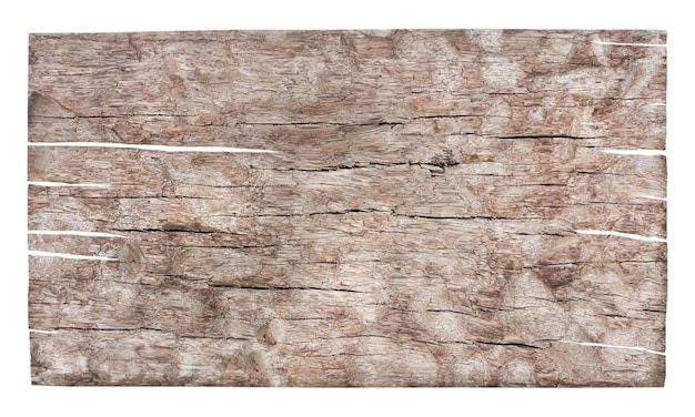 Oud houten bord geïsoleerd op een witte achtergrond met uitknippad