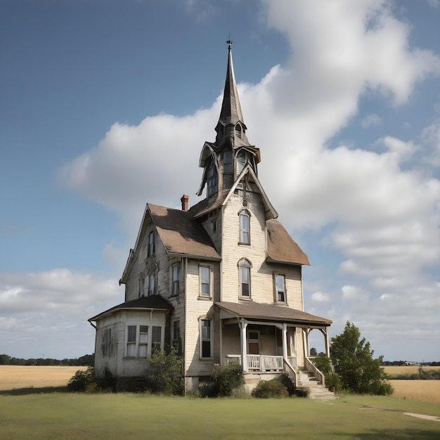 Oud huis met torenhoge toren