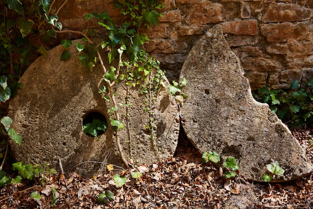 Oud oud millwheel steenwiel in Spanje