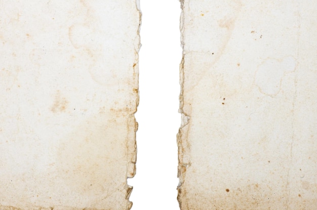 Oud papier geïsoleerd op een witte achtergrond