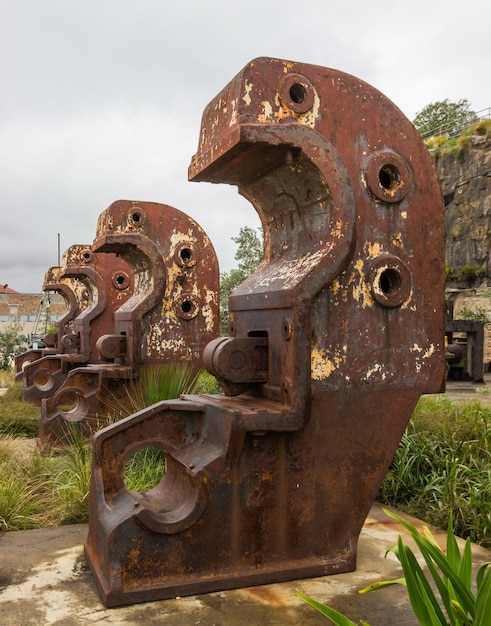 Oud scheepsbouwgereedschap op Cockatoo Island Sydney